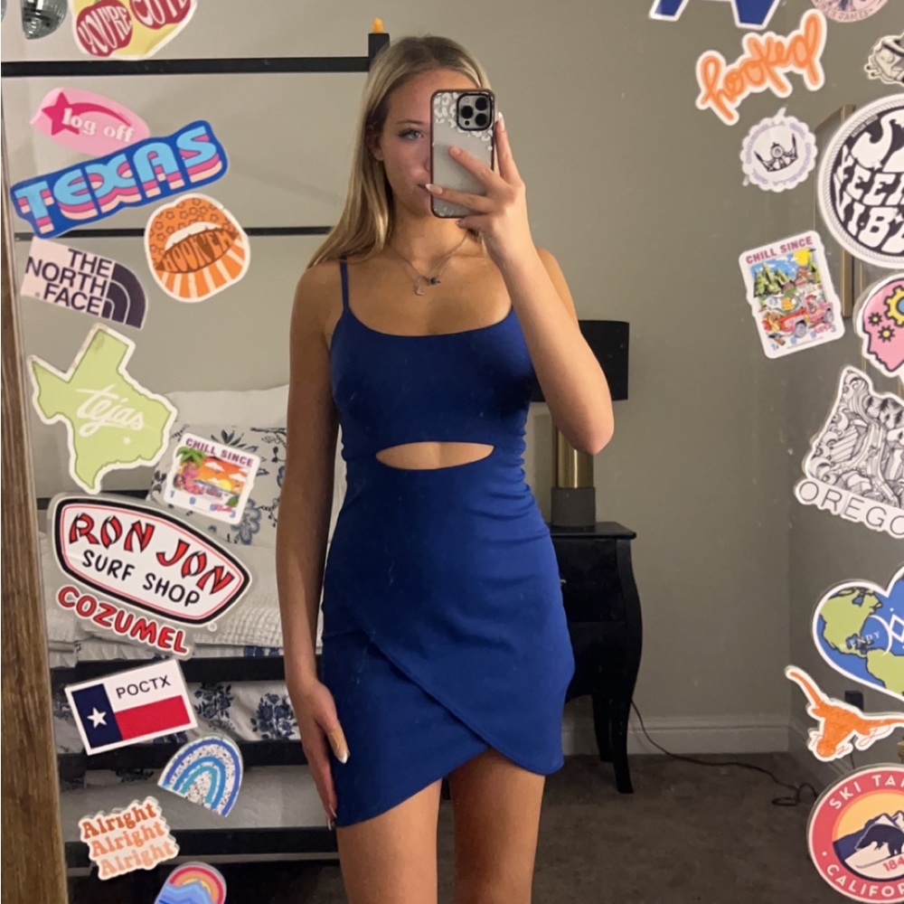 Blue dress with cut out